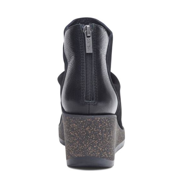 Aetrex Kara Ankle Wedge Boot Suede Leather Bootie | 38 EU (7.5-8) Black NEW - Picture 4 of 8